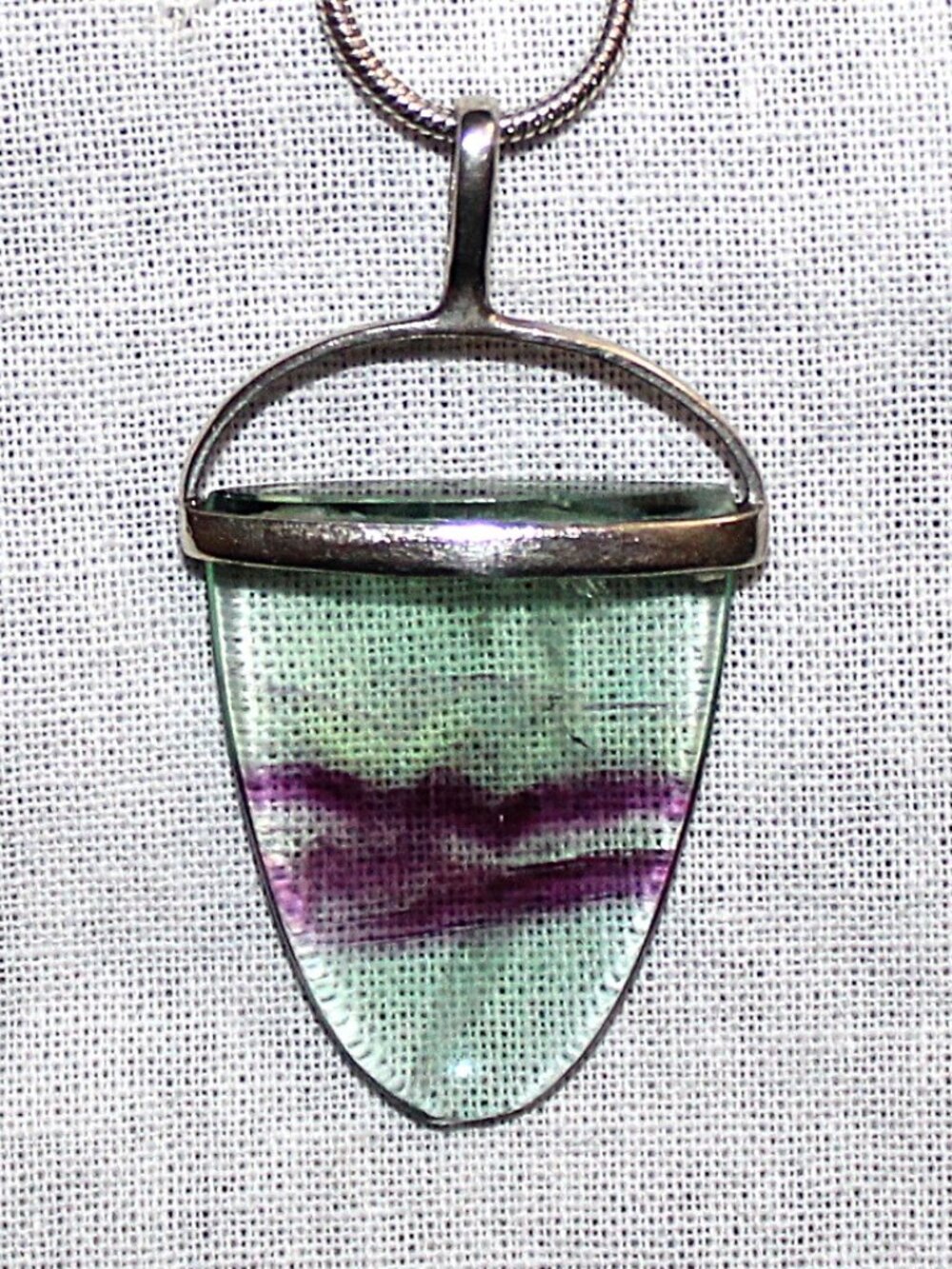 Sterling Silver Fluorite Snake Chain Necklace